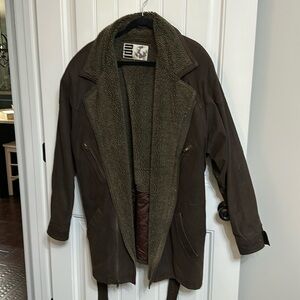 IOU Vintage 90’s Leather Jacket Coat Large does not appear worn